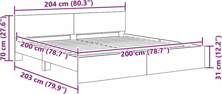 Produktbild vidaXL Bettrahmen (200 x 200 cm)