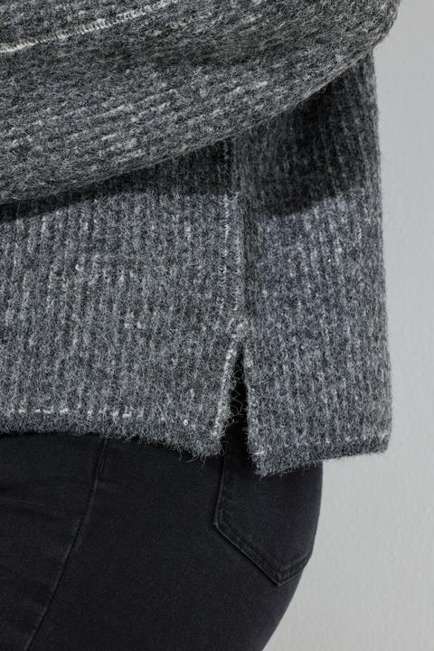 Produktbild Ulla Popken Pullover, Streifen, Stehkragen, Langarm (50, 52)