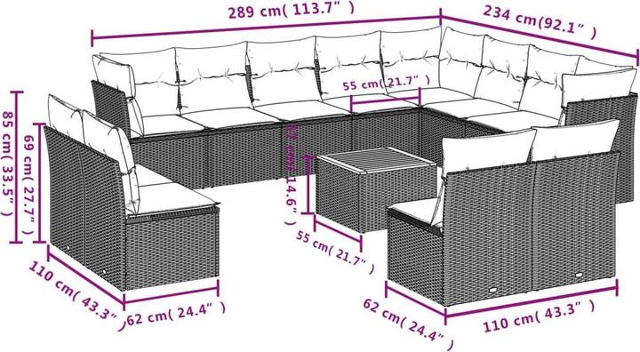 Produktbild vidaXL Garten Sofagarnitur