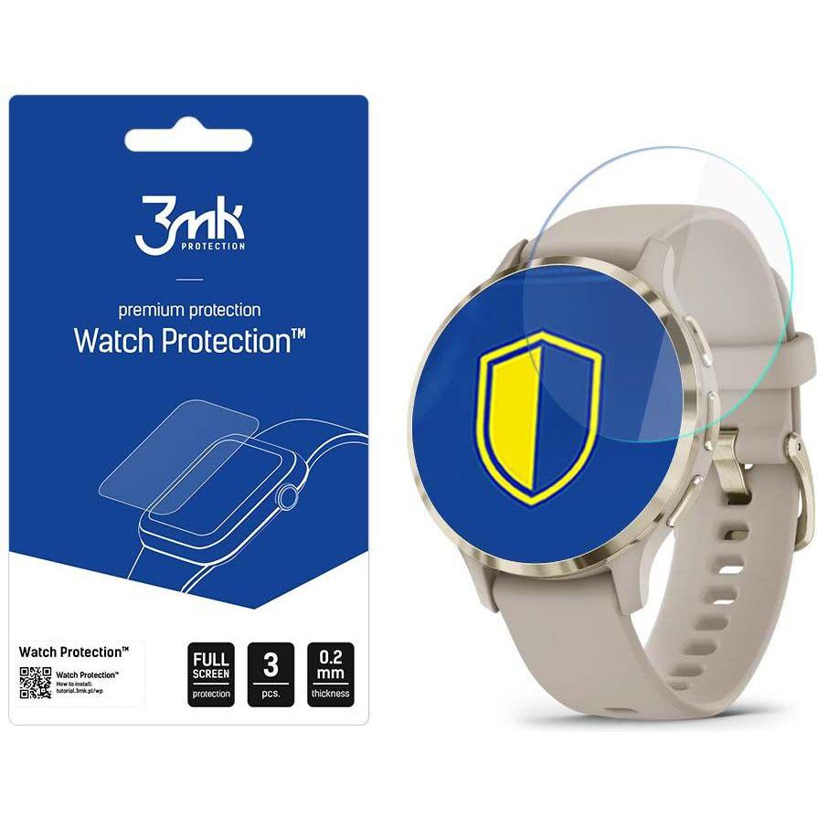 3Mk Trasparente Orologio Folia Arc Garmin Venu 3S Folia Fullscreen, Pellicola Protettiva Per Smartwatch,