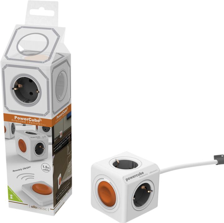 Actual product image Allocacoc Extended Remote incl. 1.5 m cable Type F (4x, CEE 7/5, 1.50 m)