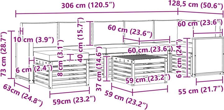 Produktbild vidaXL Outdoor-Sofa