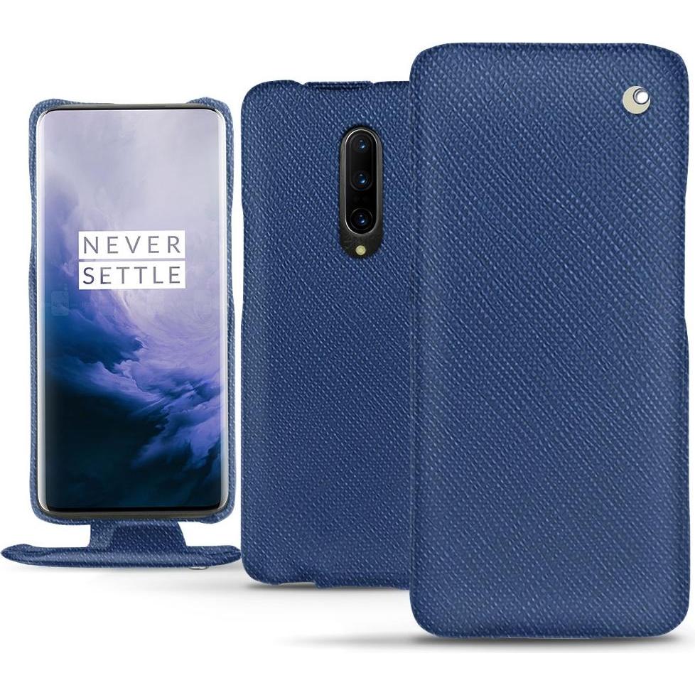 Thumbnail - Noreve Lederschutzhülle vertikal (OnePlus 7 Pro), Smartphone Hülle, Blau