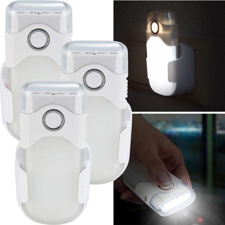 Actual product image Alecto Set of 3 rechargeable LED torches with automatic switch-on, 20lm, white (20 lm)
