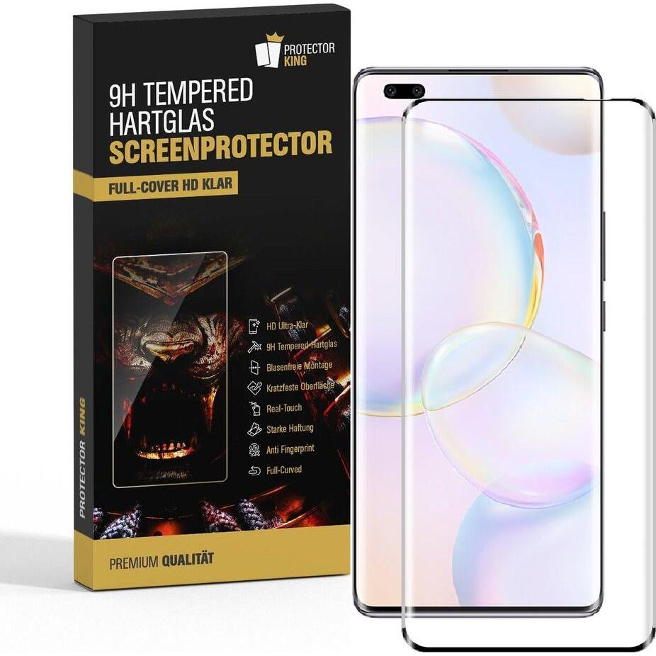 Protectorking 4x echtes Tempered 9H Panzerhartglas 3D KLAR (4 Stück, Honor 50 Pro), Smartphone Schutzfolie