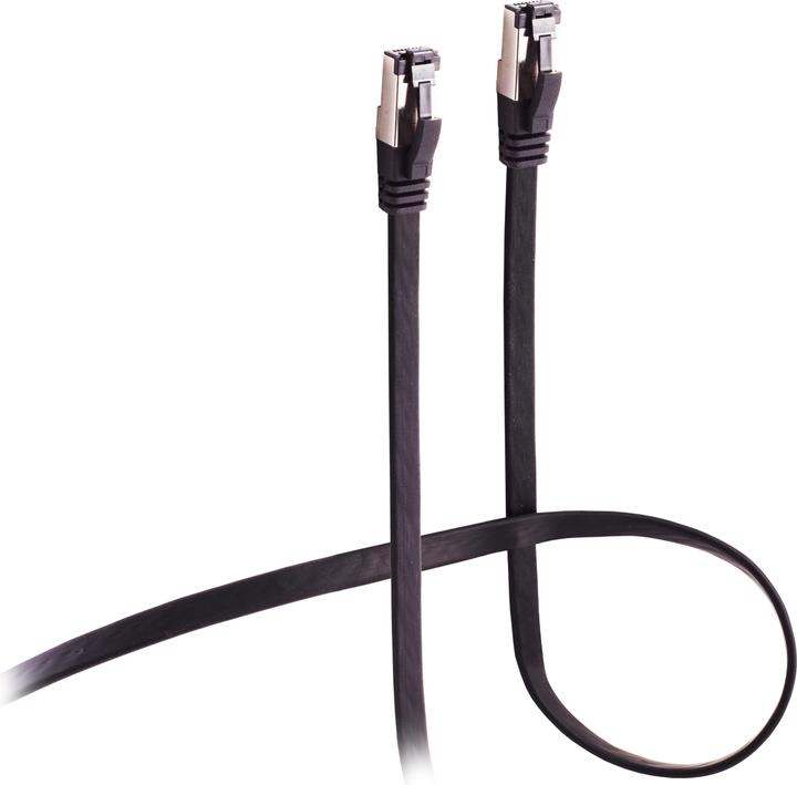 Actual product image Shiverpeaks Flexline® patch cable CAT 8.1 U/FTP PIMF, flat highly flexible black 10.0m (U/FTP, CAT8.1, 10 m)