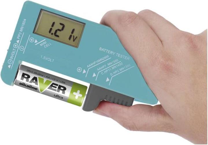 Actual product image Emos 2203003000 battery tester Black