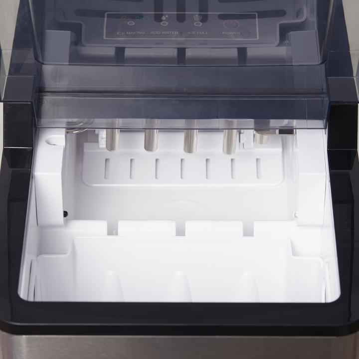 Produktbild Swisshandel24 Eiswürfelmaschine, 2, 1 Liter Wasser, 15 kg in 24 h, Selbstreinigend, Weiss, inkl. Eiswanne + Eissch