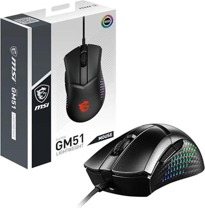 Immagine prodotto MSI CLUTCH GM51 Mouse leggero Mouse destro USB Type-A Ottico 26000 DPI (Cablato)
