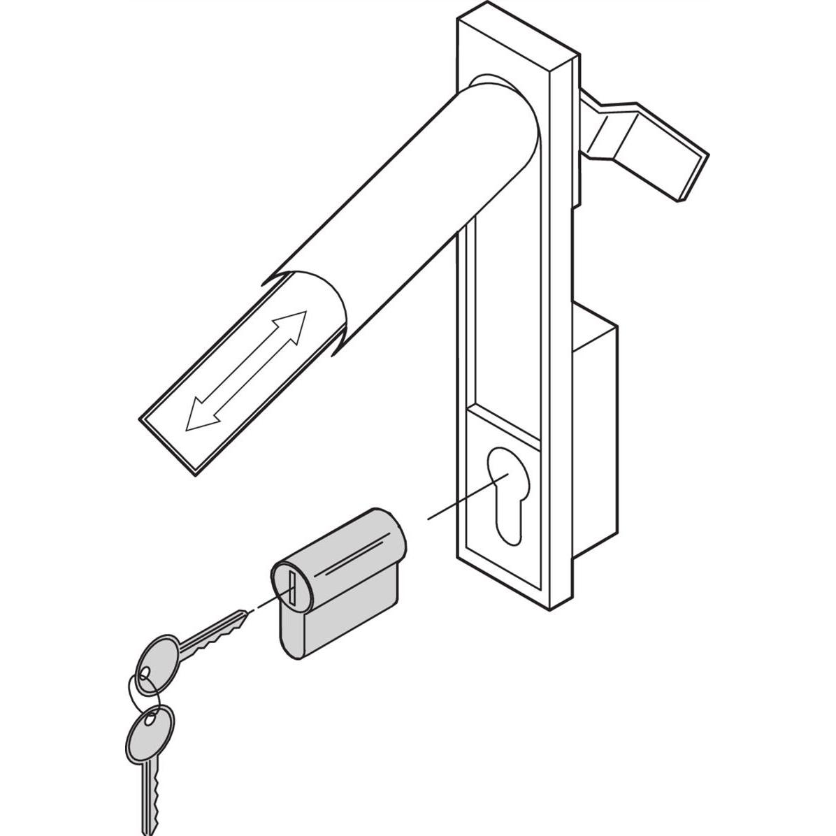 Schroff 25127-995 Schliesseinsatz Halbzyl. für 19"-Schrank, Serverschrank Zubehör