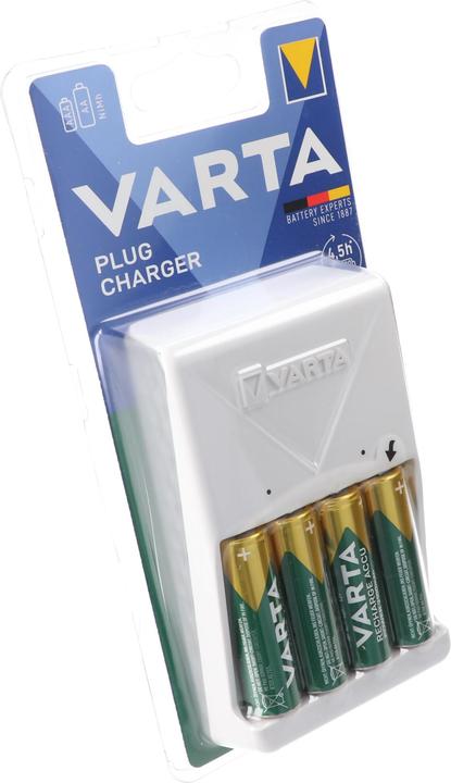 Productafbeelding Varta Plug Charger (1 Pcs., AA, 1600 mAh, Oplaadbare batterijen + lader)