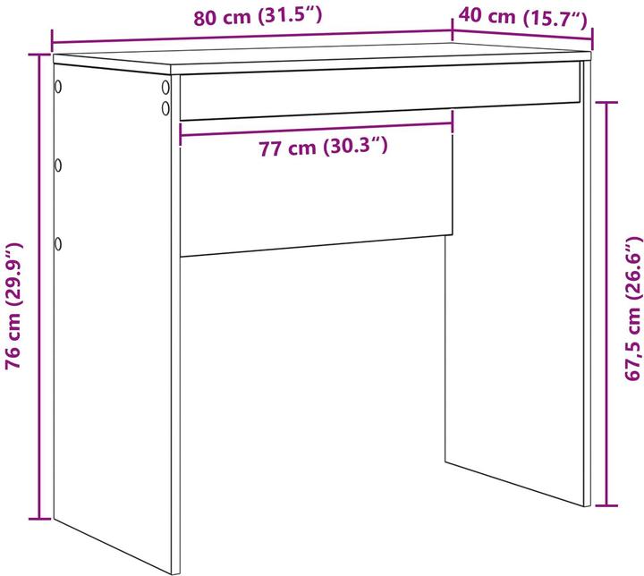 Image du produit vidaXL Kompakter Schreibtisch (40 x 40 x 76 cm)