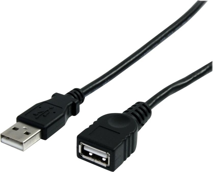 Produktbild StarTech USB 2.0 Verlängerung 15cm - USB-A Verlängerungskabel Stecker auf Buchse - Schwarz (0.15 m, USB 2.0)