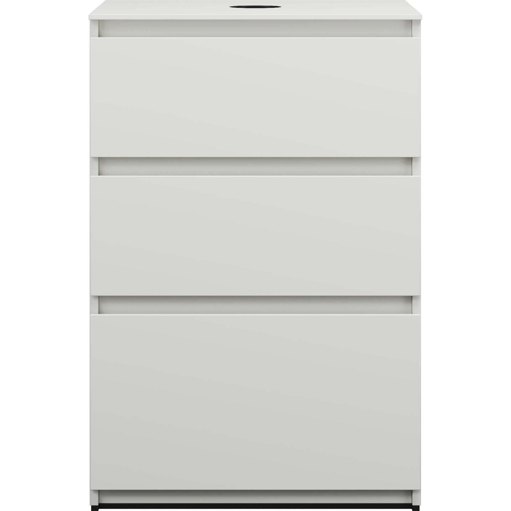 burgbad, Waschtischkonsole, Lin20 Waschtischunterschrank inklusive Konsolenplatte, 3 Auszüge, Tiefe 487mm, 602x487x900m
