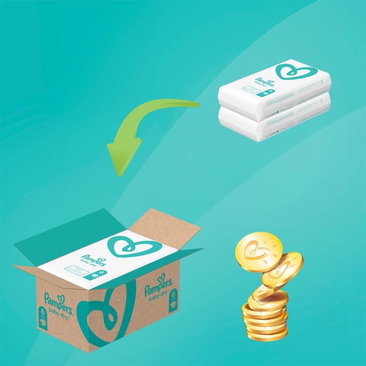 Produktbild Pampers Baby-Dry (Gr. 6, Monatsbox, 124 Stk.)