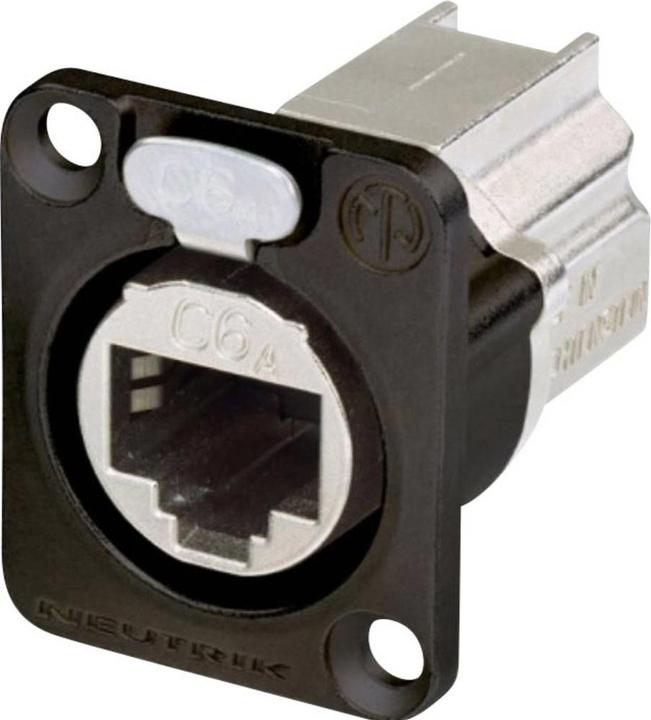 Neutrik Ethercon CAT6A D Shape feedthrough,Black
