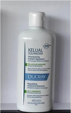 Actual product image Ducray Kelual Squanorm Oily Dandruff Regulating Shampoo 400ml (400 ml, Liquid shampoo)