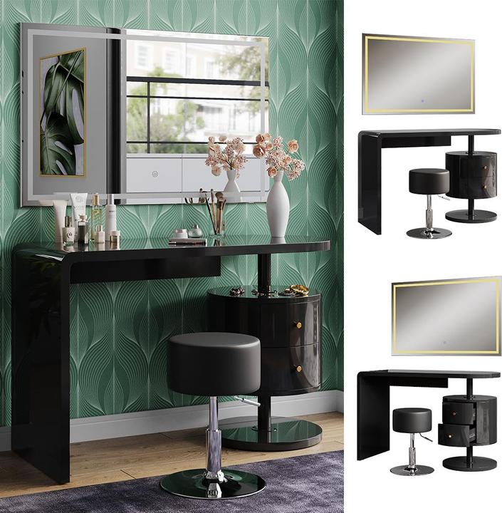 Produktbild Vicco Lara mit LED-Spiegel und Hocker (120 x 50 x 76 cm)