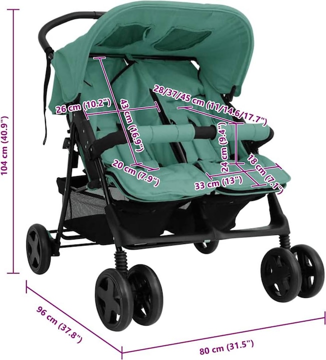 Produktbild VidaXL Geschwisterwagen