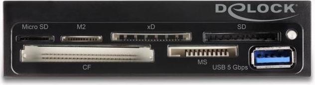 Image du produit Delock 3,5Zoll SuperSpeed USB Card Reader 6 Slots + 1 x USB Typ-A Buchse (USB 3.2)