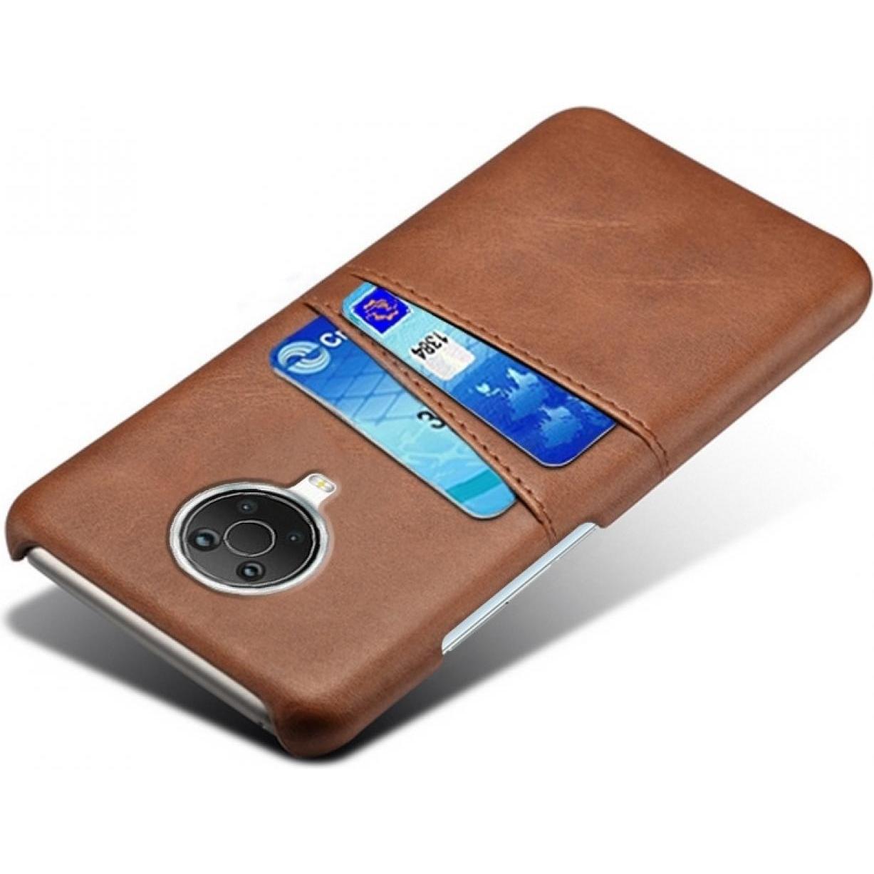 Screenguard Nokia X20 CardCaddy Leder Backcase mit Kartenfächern (Nokia X20), Smartphone Hülle, Braun