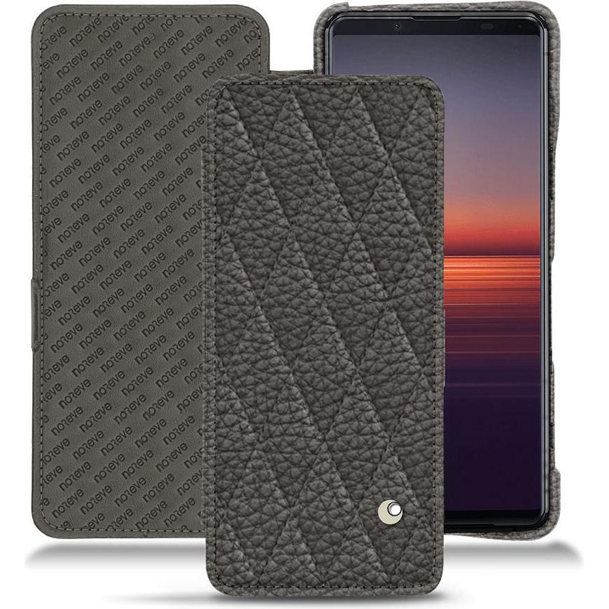 Noreve Lederschutzhülle horizontal (Sony Xperia 5 II), Smartphone Hülle, Grau
