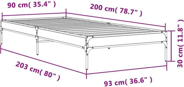 Image du produit vidaXL Bettgestell (90 x 200 cm)