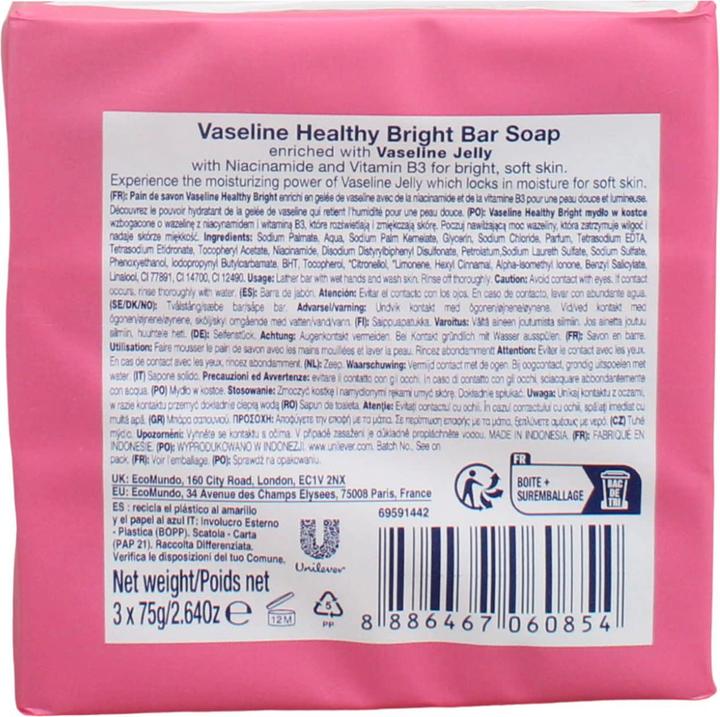 Actual product image Vaseline Healthy Plus Bar Soap Healthy Bright - Solid Soap 3.0g (Hard soap, 75 g)