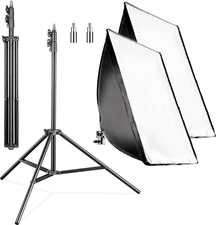Wiltec 2x Softbox mit 2x Lampenstativ LED Studioleuchte Fotostudio (Softbox)