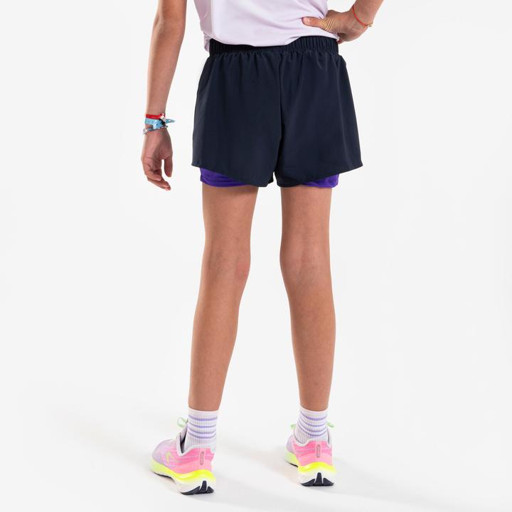 Actual product image Kiprun Laufshorts Mädchen atmungsaktiv - Dry+ 900 dunkelblau/lila