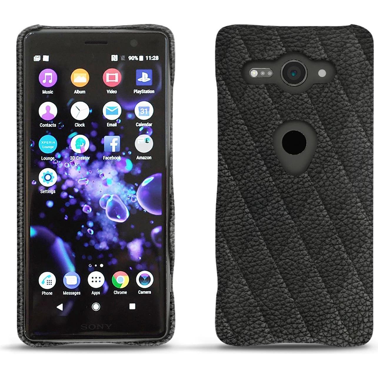 Noreve Lederschutzhülle (Sony Xperia XZ2 Compact), Smartphone Hülle, Schwarz