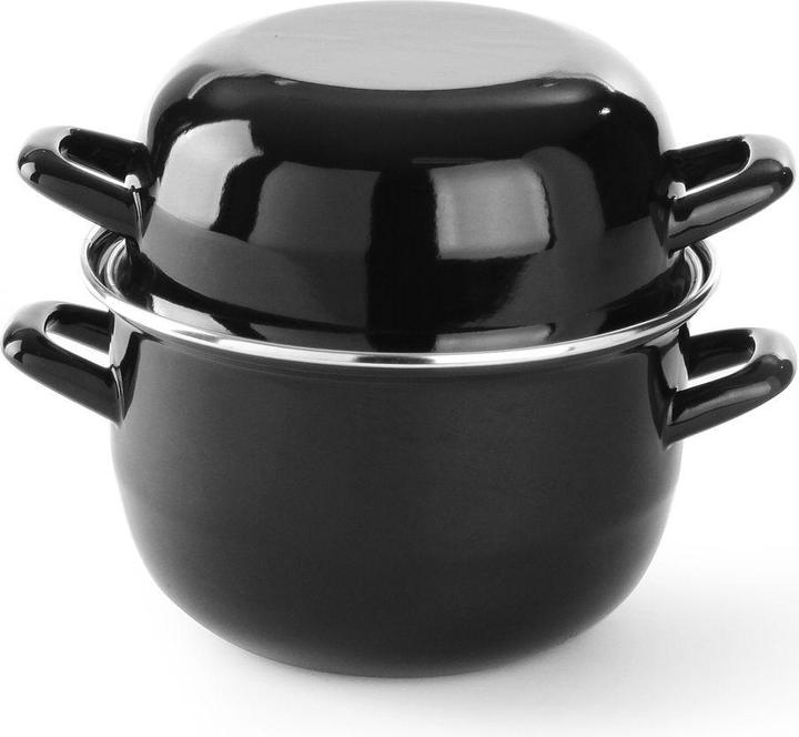 Hendi Muscheltopf, emailliert (20 cm, Kochtopf, Emaille, Edelstahl)