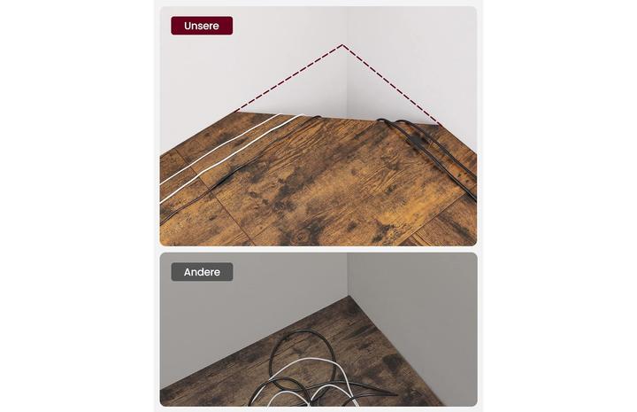 Actual product image Vasagle Desk brown L-shaped, O-leg frame black 149.0 x 50.0 cm (149 x 149 x 76 cm)