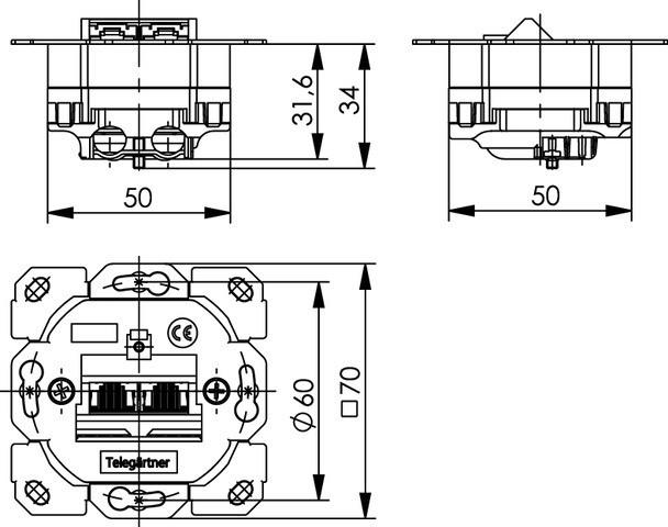 Produktbild Telegärtner AMJ45 8/8 Up/0 Cat.5e o.