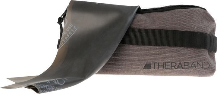 Actual product image TheraBand 2.50m incl. door anchor + bag black Resistance 3.3kg Terrabands gymnastic band Fitnessba (2.50 m, Extra strength)