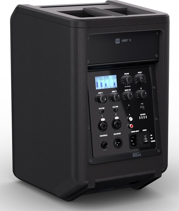 Produktbild LD Systems ANNY® 8 - Tragbarer Bluetooth® PA-Lautsprecher mit Akku und Mixer, Stage Black (Aktiv, 1x 80 W)