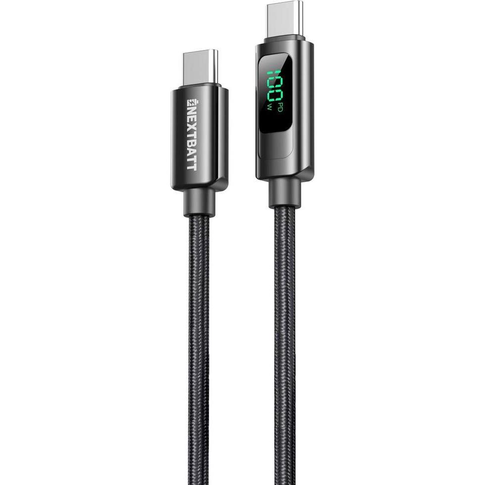 Nextbatt USB-C to USB-C Cable 100W, 5A, 1m - Black (1 m, 100 W), Cavo USB