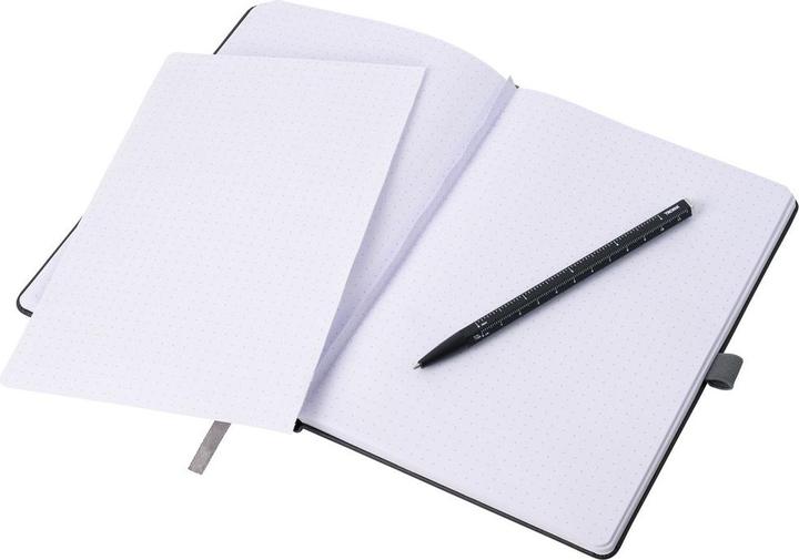 Actual product image Troika SLIMPAD A5 Bloc-notes DIN A5 incl. stylo-bille, noir (A5, Special ruling, Hardcover)