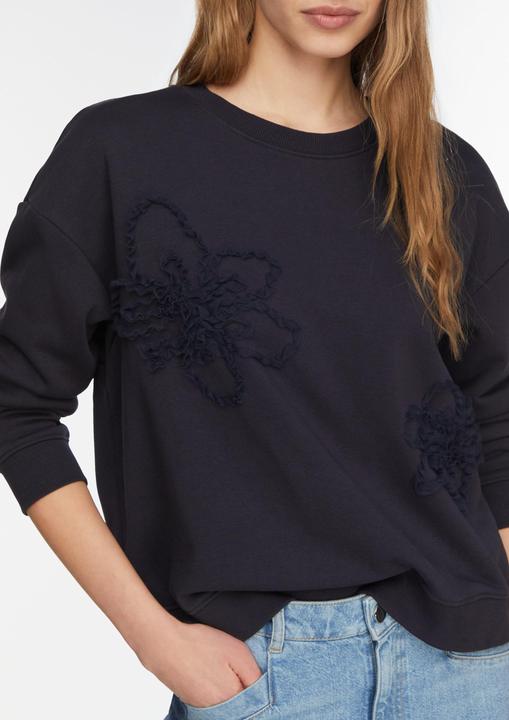 Produktbild Comma Sweatshirt Besticktes Sweatshirt mit geknitterten Blumenapplikationen (42)