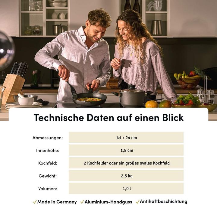 Produktbild Hoffmann Teppanyaki Grillplatte mit Seitengriffen