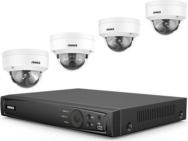 Produktbild Annke N48PAW+I91DG*4+2T Überwachungskameraset 4 Kameras mit Recorder (4096 x 3072 Pixel)