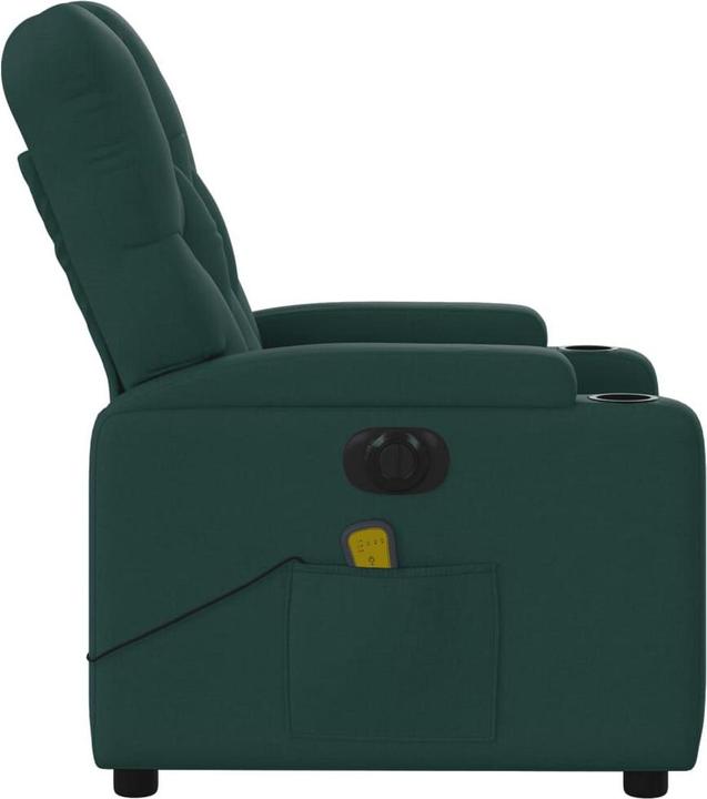 Image du produit vidaXL Fauteuil de massage Fauteuil de relaxation électrique Vert foncé Tissu