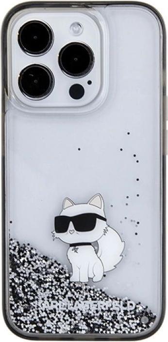 Immagine prodotto Karl Lagerfeld KLHCP15XLKCNSK Custodia rigida trasparente per iPhone 15 Pro Max 6,7" Liquid Glitter Choupette (Apple iPhone 15 Pro Max)