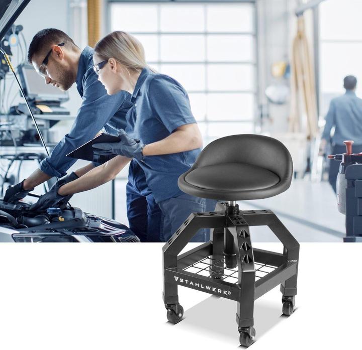 Produktbild Stahlwerk Höhenverstellbarer Werkstatthocker VWH-300 ST bis 136 kg belastbar (1 x)