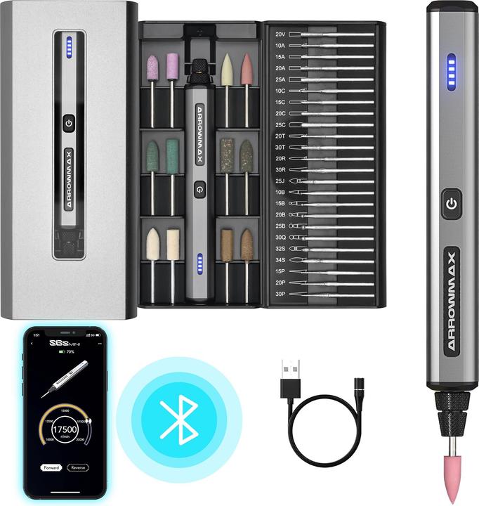 Arrowmax SGS MINI Gravierstift mit 36 Bits