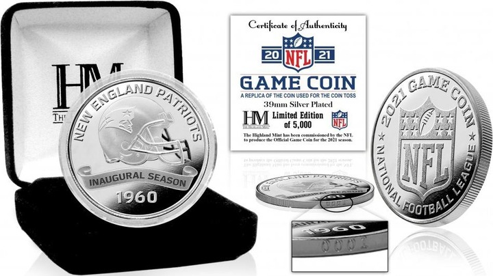 Great Branding New England Patriots Game Coin (39mm) Silver