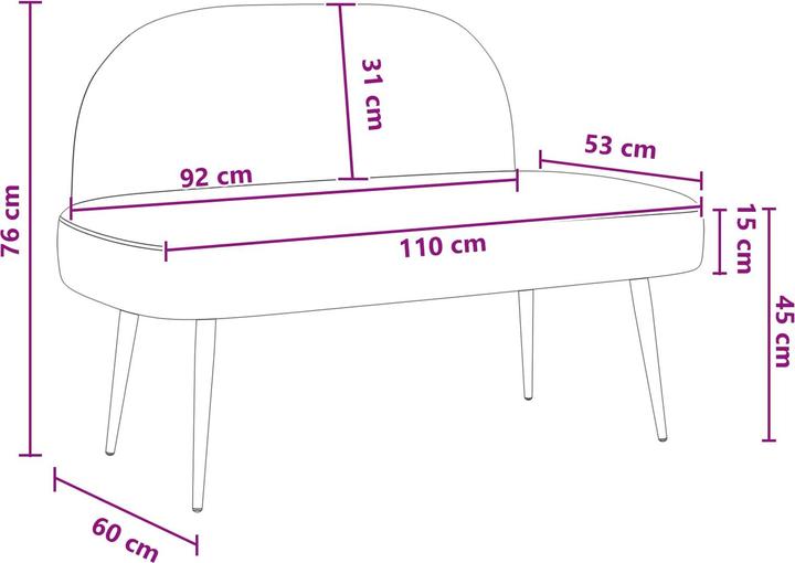 Produktbild vidaXL Moderne Bänke (110 cm)