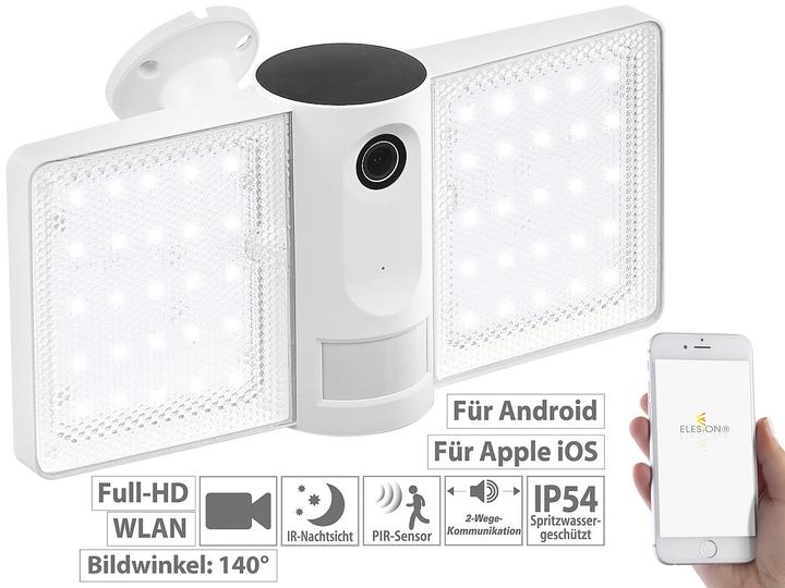 Produktbild VisorTech Full-HD-IP-Überwachungskamera mit LED-Strahler und WLAN, für Echo Show