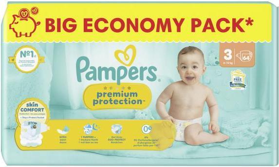 Produktbild Pampers Premium Protection (Gr. 3, Tragepack, 64 Stück)