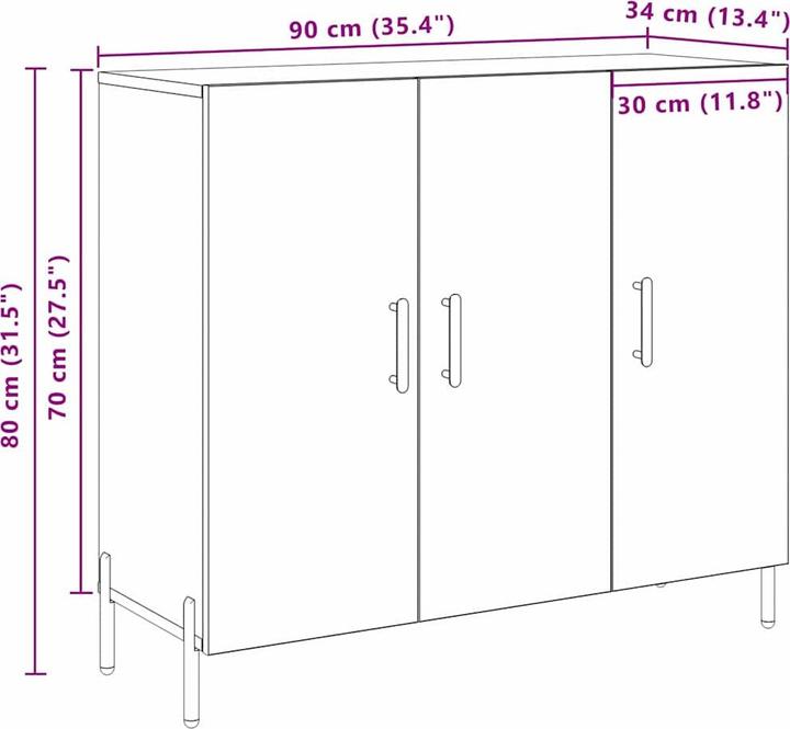 Immagine prodotto VidaXL Credenza (90 x 34 x 80 cm)